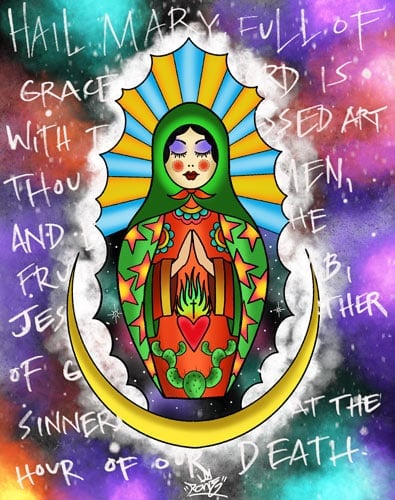 Black Market Art Company Mary Prayer Print