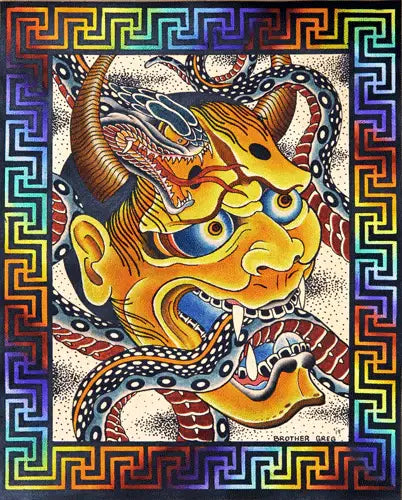 Black Market Art Company Mask & Snake Print - Black Market Art Company - Flyclothing LLC