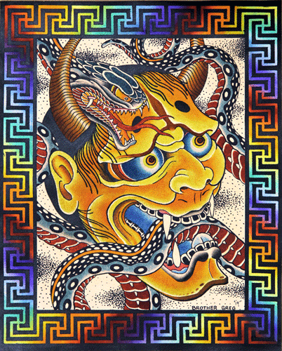 Black Market Art Company Mask & Snake Print