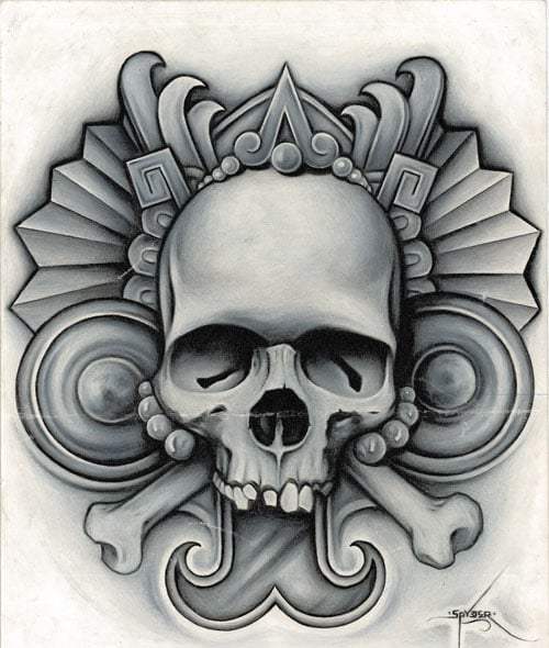 Black Market Art Company Mictlantecuhtli Print - Black Market Art Company - Flyclothing LLC