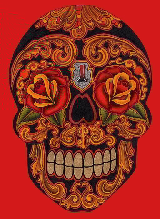 Black Market Art Company New School Dia Skull Print