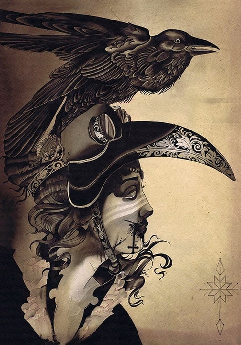 Black Market Art Company Old Crow Print