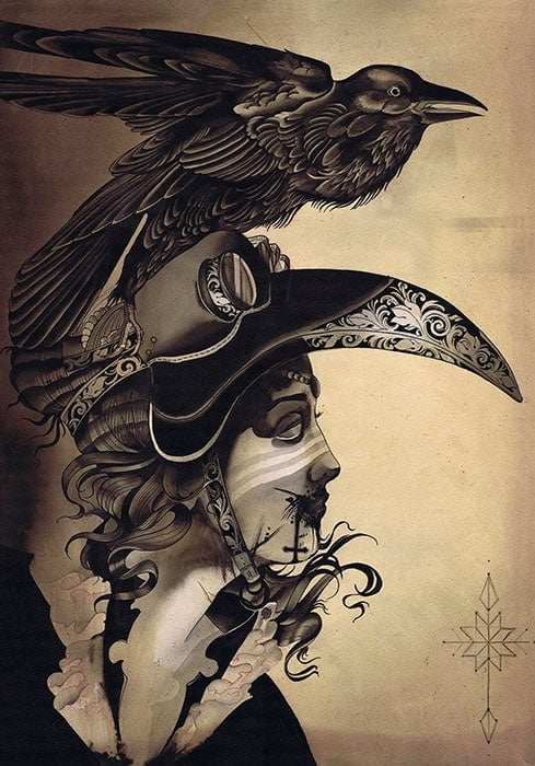 Black Market Art Company Old Crow Print - Black Market Art Company - Flyclothing LLC