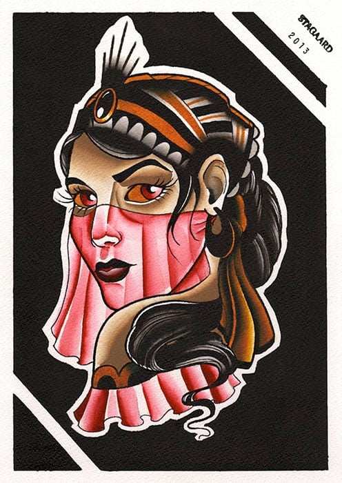 Black Market Art Company Persian Princess Print - Black Market Art Company - Flyclothing LLC