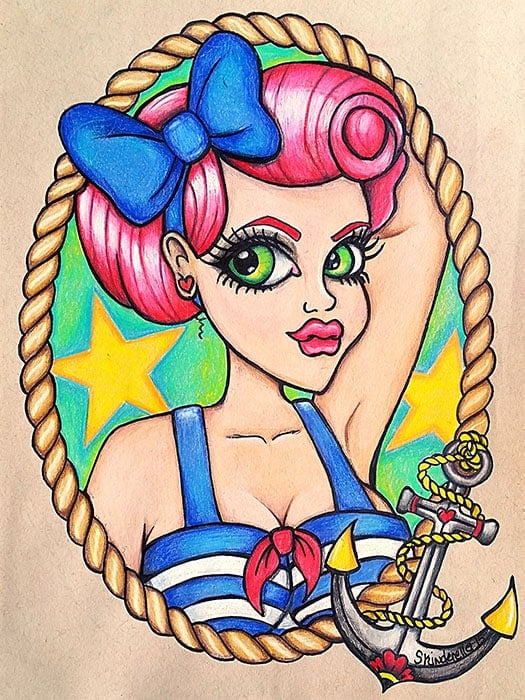 Black Market Art Company Pinup Star Print