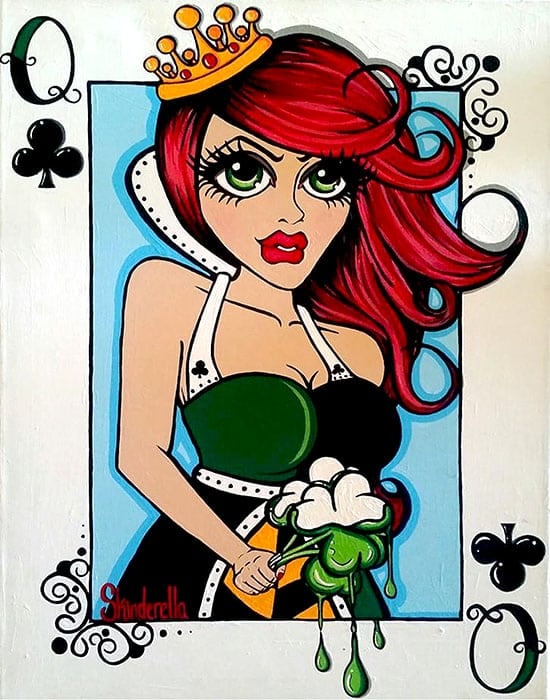 Black Market Art Company Queen of Clovers Print
