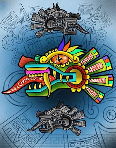 Black Market Art Company Quetzacabeza Print - Black Market Art Company - Flyclothing LLC