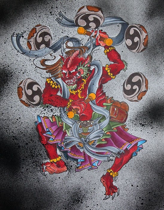 Black Market Art Company Raijin God of Thunder Print
