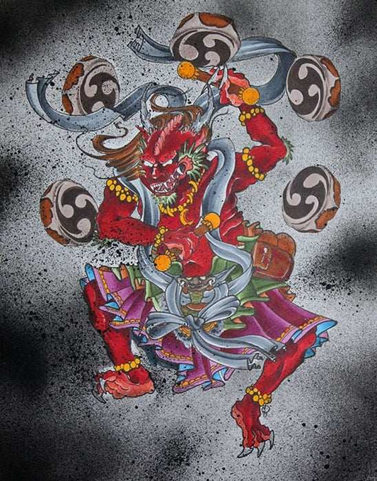 Black Market Art Company Raijin God of Thunder Print - Black Market Art Company - Flyclothing LLC