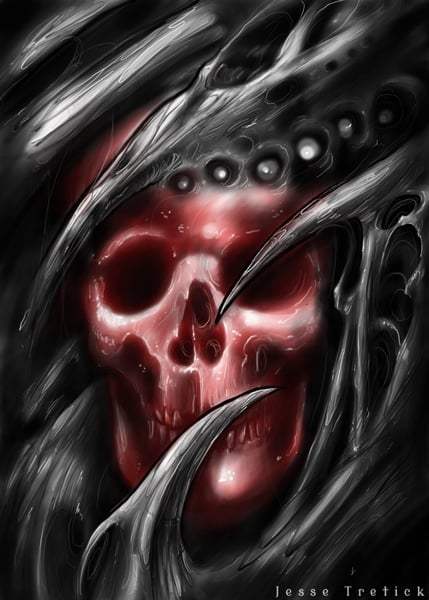 Black Market Art Company Red Skull Print - Black Market Art Company - Flyclothing LLC