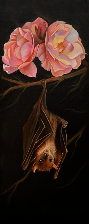 Black Market Art Company Rose & Bat Print