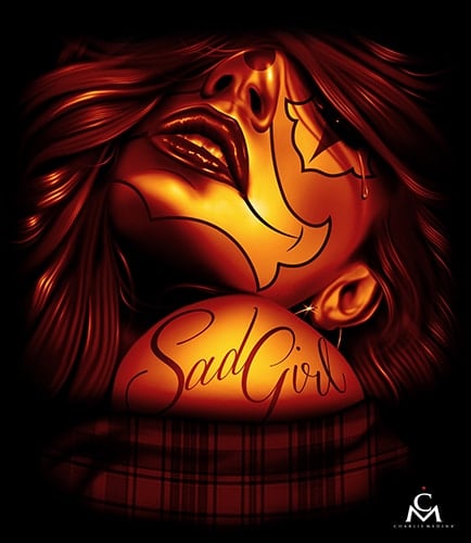 Black Market Art Company CM Sad Girl Print