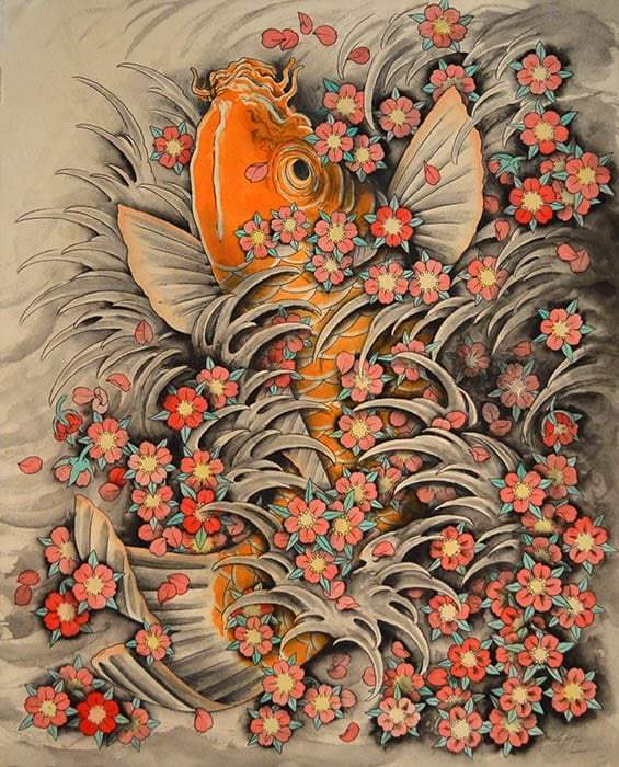 Black Market Art Company Sakura Koi Print - Black Market Art Company - Flyclothing LLC