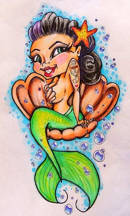 Black Market Art Company Skinderella Mermaid Print - Black Market Art Company - Flyclothing LLC