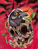 Black Market Art Company Skull Raven Print