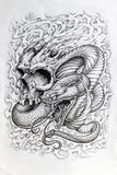 Black Market Art Company Skull Snake Print
