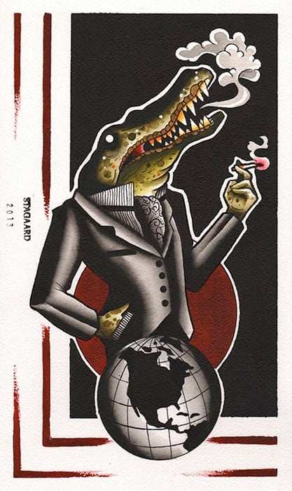 Black Market Art Company Smoking Gator Print - Black Market Art Company - Flyclothing LLC