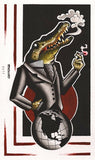 Black Market Art Company Smoking Gator Print