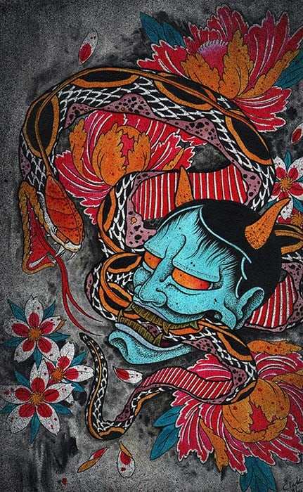 Black Market Art Company Snake & Hanya Print - Black Market Art Company - Flyclothing LLC