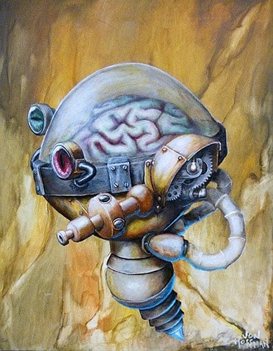 Black Market Art Company Steampunk Brain Print