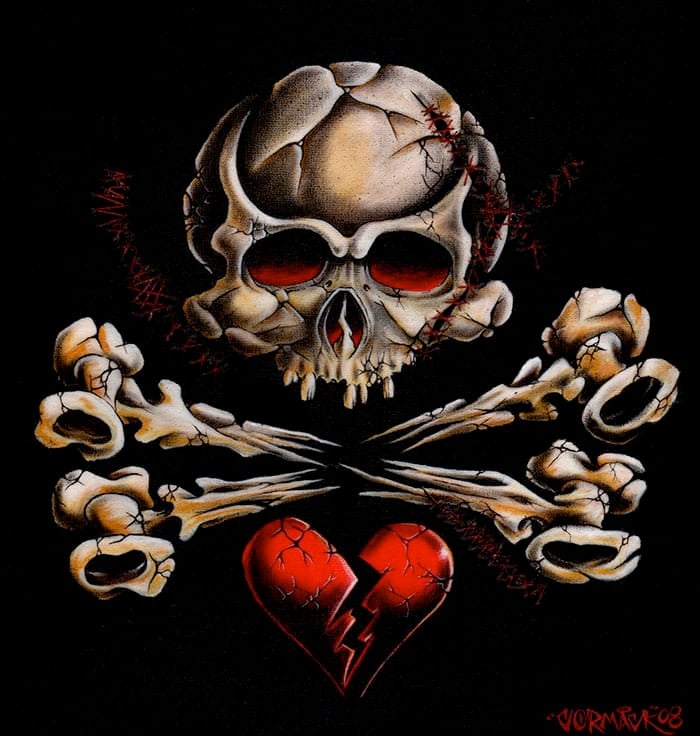 Black Market Art Company Stitched Skull Print