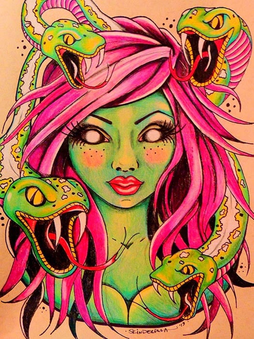 Black Market Art Company Stone Cold Medusa Print