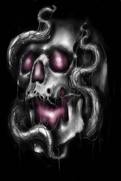Black Market Art Company Tentacle Skull Print