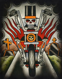 Black Market Art Company Top Hat Rider Print