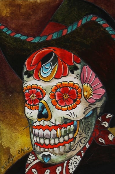 Black Market Art Company Day of The Dead Cowboy Print