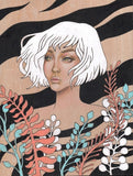 Black Market Art Company White Hair Girl Print