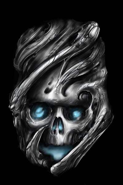 Black Market Art Company Wrapped Skull Print - Black Market Art Company - Flyclothing LLC