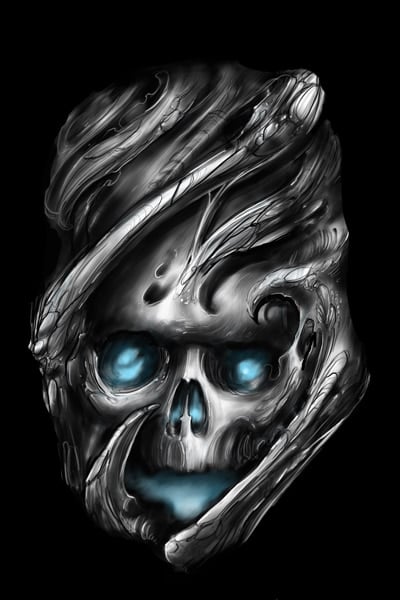 Black Market Art Company Wrapped Skull Print