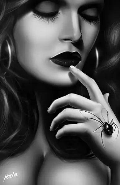 Black Market Art Company Black Widow Hand Print - Black Market Art Company - Flyclothing LLC