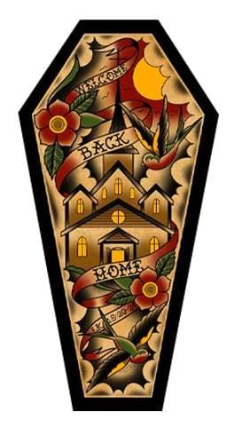 Black Market Art Company Welcome Back Home & Stretched Canvas Coffin Print - Black Market Art Company - Flyclothing LLC