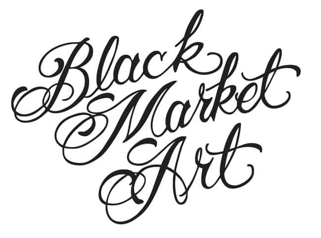 Black Market Art Company Black Market Script Logo Black Vinyl Sticker Print