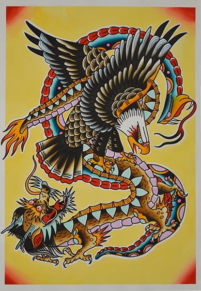 Black Market Art Company Eagle & Dragon Print