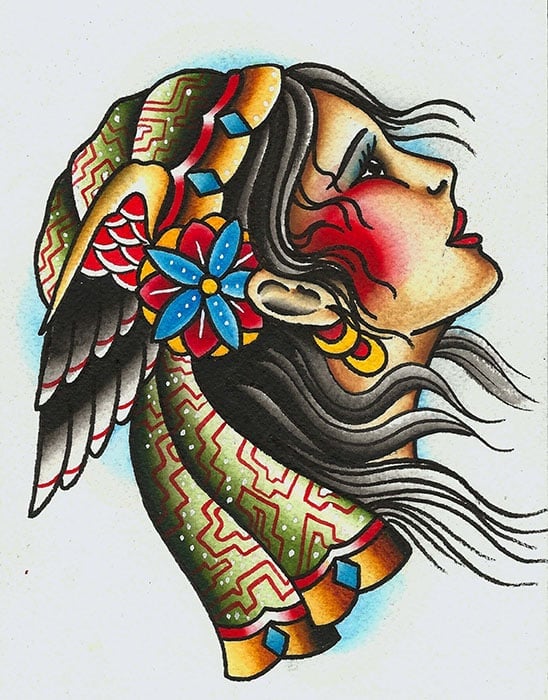 Black Market Art Company Girl With Wing Print