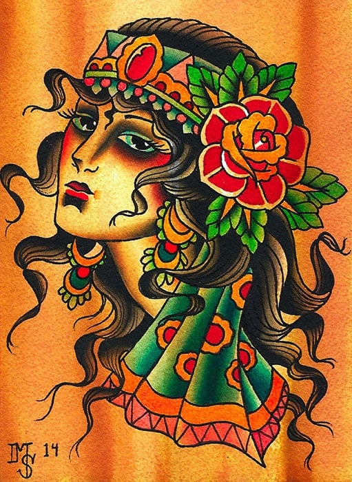 Black Market Art Company Gypsy Girl Print
