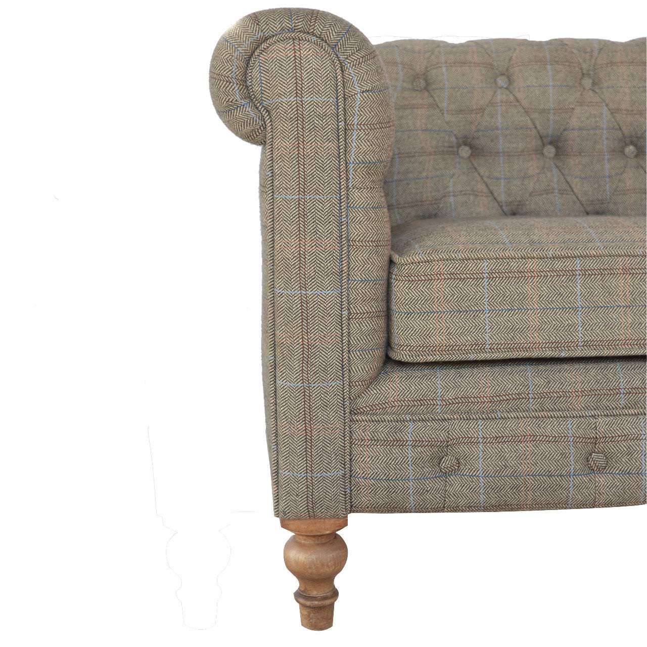 Multi Tweed 2 Seat Chesterfield - Artisan Furniture - Flyclothing LLC