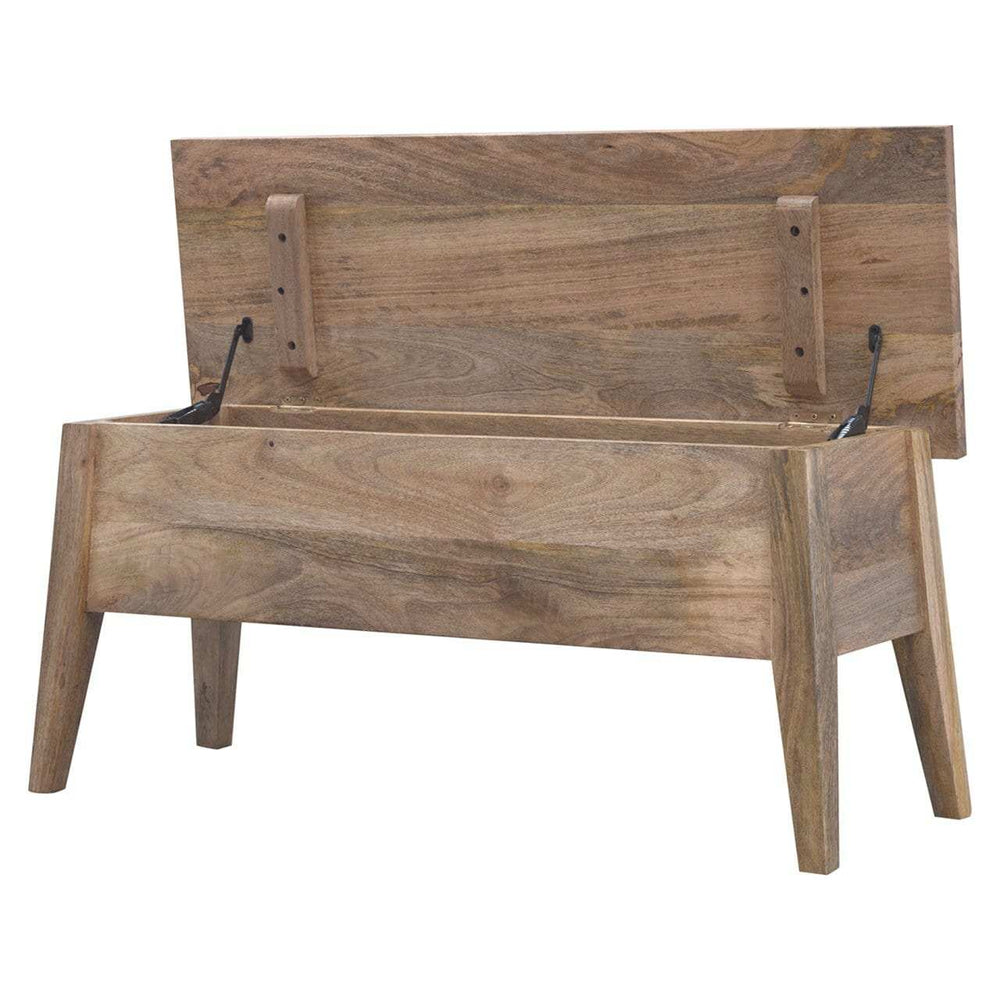 Solid Wood Lid Up Storage Bench - Artisan Furniture - Flyclothing LLC