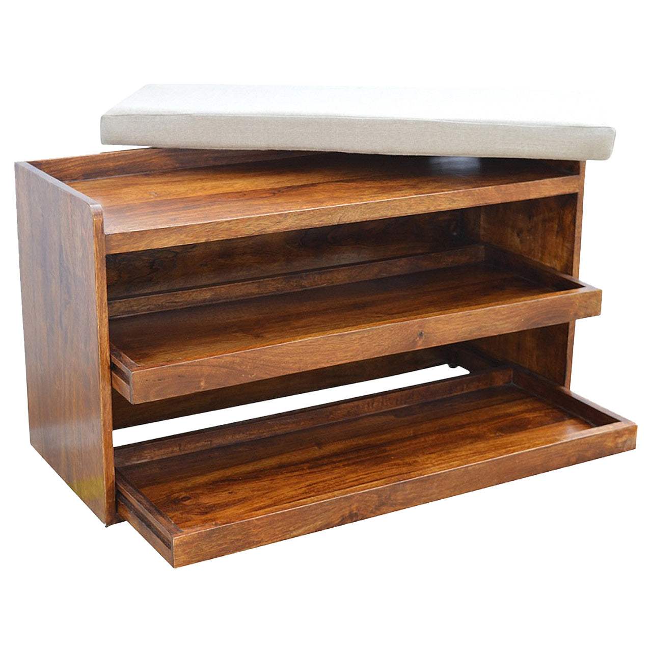 Mud Linen Pull out Shoe Bench - Artisan Furniture - Flyclothing LLC