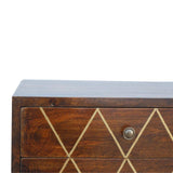 Geo Brass Inlay Bedside - Artisan Furniture - Flyclothing LLC