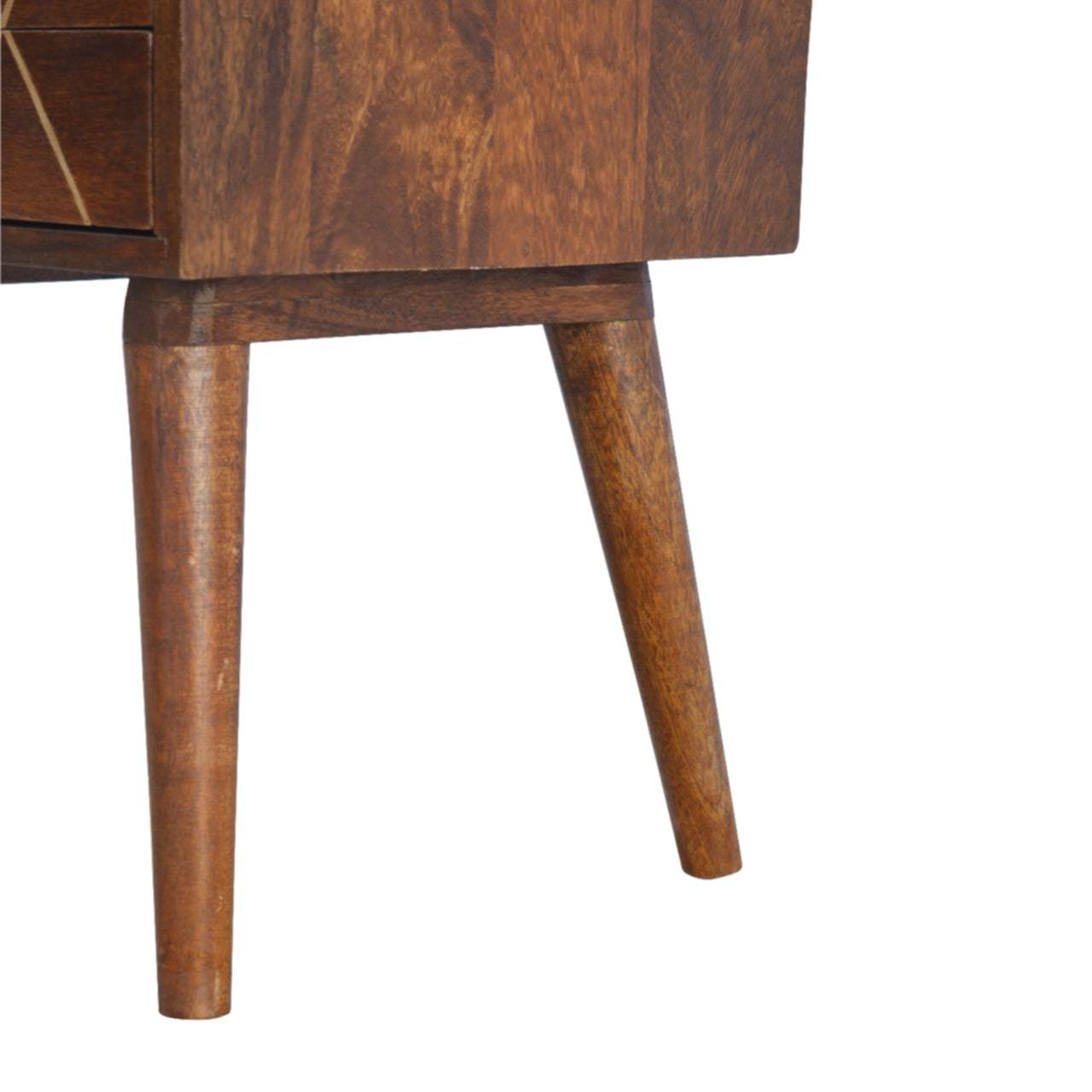 Geo Brass Inlay Bedside - Artisan Furniture - Flyclothing LLC