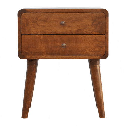 Curved Chestnut Bedside - Artisan Furniture