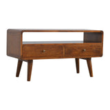 Curved Chestnut Media Unit - Artisan Furniture