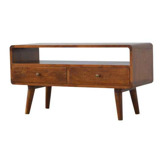Curved Chestnut Media Unit - Artisan Furniture