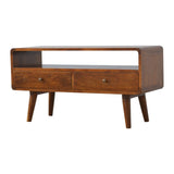 Curved Chestnut Media Unit - Artisan Furniture