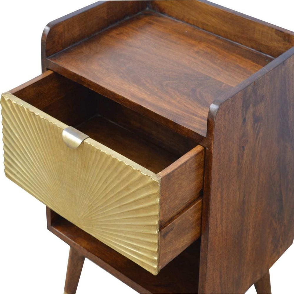 Manila Gold One Drawer Bedside - Artisan Furniture - Flyclothing LLC