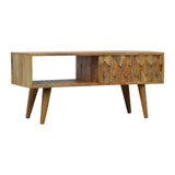 Pineapple Carve Sliding Media Unit - Artisan Furniture
