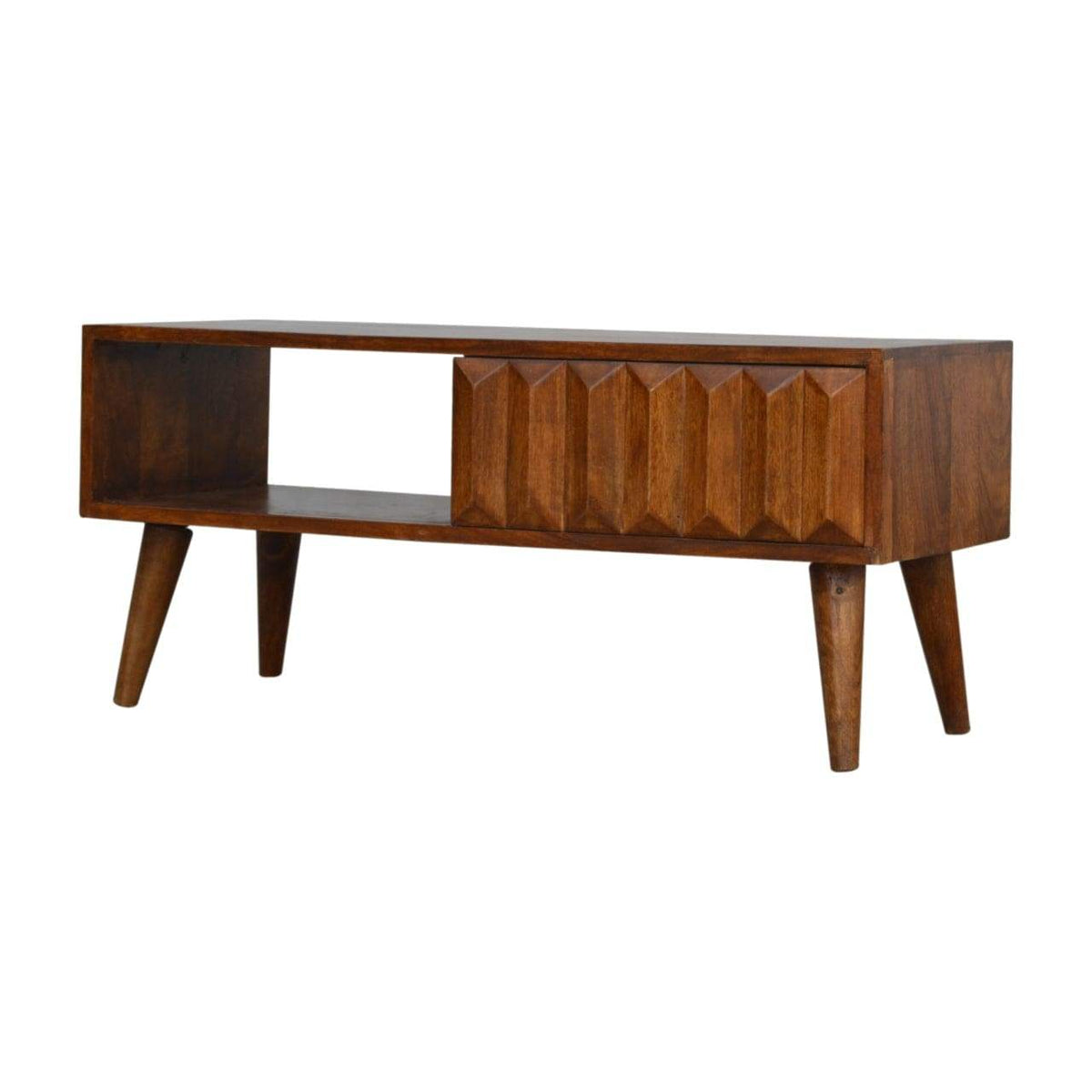 Chestnut Prism Sliding Media Unit - Artisan Furniture - Flyclothing LLC